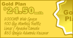 Gold Web Hosting from $24.50 per month - Order NOW !