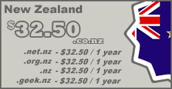 New Zealand Domain Names from $35.00 per year
