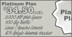 Platinum Web Hosting from $34.50 per month - Order NOW !